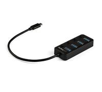 Startech Usb C/a 4 Port Individual On/off Switches Hub One Size Black