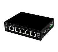 StarTech.com IES51000 - Switch Industrial Ethernet Gigabit (no gestionado, 5 Puertos RJ45, Montaje en Pared), Negro