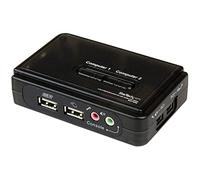 StarTech.com Juego de Conmutador KVM de 2 puertos con todo incluido - USB - Audio y Vídeo VGA ( SV211KUSB )