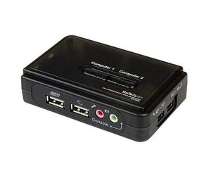 StarTech.com Juego de Conmutador KVM de 2 puertos con todo incluido - USB - Audio y Vídeo VGA