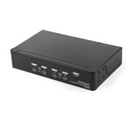 StarTech.com KVM Switch de 4 Puertos DisplayPort 1.2 para 4 Computadoras, 4K a 60Hz, USB 2.0 con Audio, TAA, 3840 x 2160 Píxeles, Montaje Rack 1U