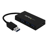 StarTech.com Ladrón Hub USB 3.0 de 4 Puertos - 5Gbps - Concentrador de 3 Puertos USB-A y 1 Puerto USB-C - Incluye Adaptador de Alimentación