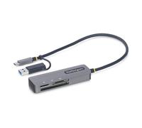 StarTech.com Lector USB 3.0 de Tarjetas de Memoria Flash SD CompactFlash y microSD - Grabador USB-C de Tarjetas de Memoria - Lector USB Tipo C de Tarjetas SD CF microSD con Adaptador USB-A Integrado