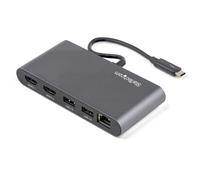 StarTech.com Mini Dock Thunderbolt 3 - Docking Station Portátil para 2 Monitores con HDMI 4K de 60Hz, 2x Hub USB-A (3.0/2.0), GbE - Cable de 28cm - Adaptador Multipuerto TB3 - Mac/Windows