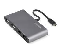 StarTech.com Mini Dock Thunderbolt 3 - Docking Station Portátil para 2 Monitores con DP 4K 60Hz, 1x Hub USB-A (USB 3.0/5 Gbps), GbE - Cable de 28cm - Adaptador Multipuertos TB3 - Mac/Windows