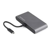 StarTech.com Mini Dock Thunderbolt 3 - Docking Station Portátil para 2 Monitores con DP 4K 60Hz, 1x Hub USB-A (USB 3.0/5 Gbps), GbE - Cable de 28cm - Adaptador Multipuertos TB3 - Mac/Windows