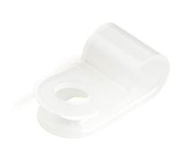 StarTech.com Paquete de 100 Abrazaderas de Cable de Montaje con Tornillo, Cierre de Cable pequeño de 5 mm, Clip de Nailon Reutilizable Tipo R, Abrazadera de gestión de Cables Ethernet atornillada,