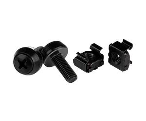 StarTech.com Paquete de 100 Tornillos y Tuercas Enjauladas Cage Nuts M6x12mm - Negro