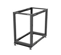 StarTech.com - Rack de Marco Abierto con Profundidad Ajustable de 4 Columnas 18U y 19 Pulgadas con Ruedas/Niveladores y Anillas