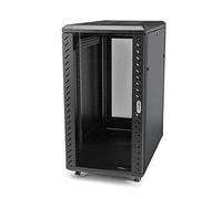 StarTech.com Rack Armario de 25U de Servidores con Puerta con Cerradura - 4 Columnas - Profundidad Ajustable de 12,7 a 83,8cm (5" to 33in) - 800kg - Rack de 19 Pulgadas con Ruedas (RK2536BKF)