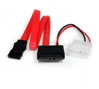 StarTech.com SLSATAF12 - Cable Adaptador SATA Slimline a SATA con alimentación LP4 Molex, 30 cm, Rojo