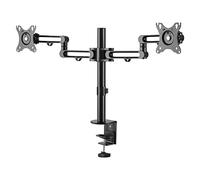 StarTech.com Soporte de Escritorio para 2 Monitores - Mordaza/Ojal para Escritorio - Brazo Articulado y Ergonómico para Monitores de hasta 32" con Montaje VESA - de Altura Ajustable