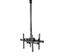 StarTech.com Soporte de Techo para 2 TV - Soporte de Cielo Raso para 2 TV de Espalda a Espalda con Mástil Telescópico Ajustable