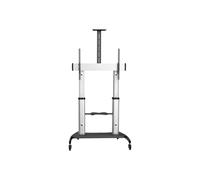 StarTech.com Soporte Móvil de TV - Carrito de TV de Servicio Pesado para Pantallas de 60 a 100 Pulgadas - 100kg - Soporte Universal Rodante de Piso con Altura Ajustable - con Ruedas - para Televisor (STNDMTV100)