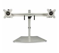 StarTech.com Soporte VESA para 2 Monitores - Soporte Ergonómico de Sobremesa para 2 monitores de 24" con Montaje VESA - con Base Independiente y Altura Ajustable- Soporte con Mástil - Plata