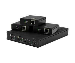 StarTech.com ST124HDBT - Juego Extensor HD 3 Puertos (alargador HDMI por Cable cat5, 3 receptores, hasta 4K, Sistema de distribución) Color Negro