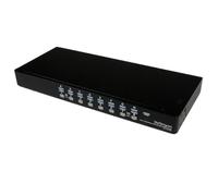StarTech.com SV1631DUSBU - Switch KVM de 16 Puertos (USB, Montaje en Rack de 1U con OSD), Negro