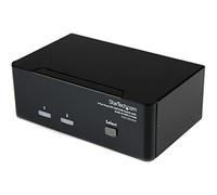 StarTech Conmutador KVM SV231DD2DUA – 2 puertos, Doble DVI, Audio, 4 USB – Negro