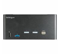StarTech.com Switch Conmutador KVM de 2 Puertos DisplayPort 4K para 3 Monitores - Vídeo de 4K y 60Hz Ultra HD - HDR - Hub