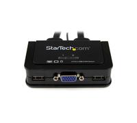 StarTech.com Switch Conmutador KVM de Cable con 2 Puertos VGA USB Alimentado por USB con Interruptor Remoto