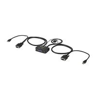 StarTech.com Switch Conmutador KVM de Cable con 2 Puertos VGA USB Alimentado por USB con Interruptor Remoto