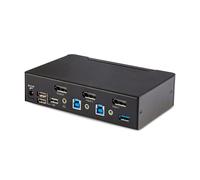StarTech.com Switch Conmutador KVM DisplayPort de 2 Puertos, 8K60/4K144, para Un Monitor, DP 1.4, 2x USB 3.0, 4x USB 2.0 HID, Botones y Teclas de Acceso Rápido, TAA (D86A2-2-PORT-8K-KVM)