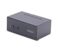 StarTech.com Switch KVM de 2 Puertos DisplayPort para 2 Monitores - Conmutador KVM 4K60Hz - Hub Ladrón 2x USB 5Gb - Hub 2x USB