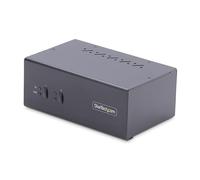 StarTech.com Switch KVM de 2 Puertos DisplayPort para 2 Monitores - Conmutador KVM 4K60Hz - Hub Ladrón 2x USB 5Gb - Hub 2x USB
