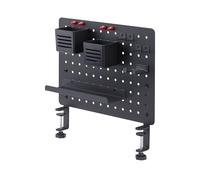 StarTech.com Tablero Perforado de Sobremesa con Abrazadera - Panel Perforado de Acero con Accesorios para Escritorio - Negro
