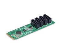 StarTech.com Tarjeta Adaptador de 4 Puertos M.2 a SATA para HDD/SSD - Tarjeta de Expansión para Windows/MacOS/Linux