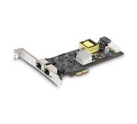 StarTech.com Tarjeta de Red Ethernet PCIe de 2 Puertos PoE de 2,5Gb - Tarjeta de Red NBASE-T - Adaptador LAN PCI Express - Intel I225-V Doble - PoE+ - 802.3af/at - Alimentado por LP4/PCIe de 8 Pines