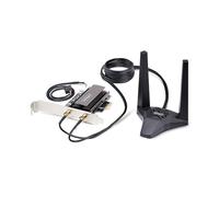 StarTech.com Tarjeta de Red Wi-Fi 6E PCIe, Bluetooth 5.3, Base de Antena magnética, Tri-Band 802.11ax, AX5400 Nic, Windows/Linux
