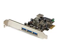 StarTech Tarjeta PCI Express PEXUSB3S42 – 4 puertos USB 3.0 (5 Gbps), 3 externos y 1 interno