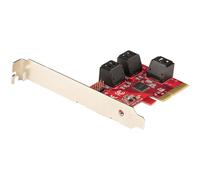 StarTech.com Tarjeta PCIe SATA - Tarjeta Controladora PCI Express de 6 Puertos SATA - 6Gbps - con Bracket de Perfil Bajo - con Conectores SATA Apilados - ASM1166 sin RAID