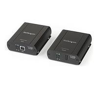 StarTech.com USB 2.0 Extender Over Cat5/Cat5e/Cat6 Ethernet Cable (RJ45) - 330ft/100m Industrial USB Extender Adapter Kit w/ESD Protection & Metal Case - Externally Powered - 480 Mbps (USB2001EXT2NA)