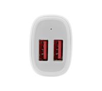 Cargador de coche USB Dual Port Quo 24W 4.8A blanco Smart IC