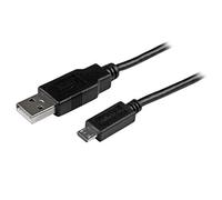 StarTech.com USBAUB50CMBK - Cable adaptador USB A macho a Micro USB B macho delgado para móviles y tablets, 0.5 m