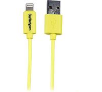 Startech.Com USBLT1MYL - Cable con Conector Lightning a USB para Apple iPhone/iPod/iPad, 1 Metro, Amarillo
