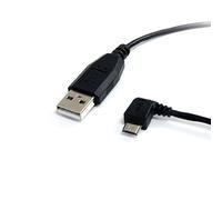 StarTech.com UUSBHAUB1LA - Cable de 30cm USB A a Micro USB B Acodado a la Izquierda para Teléfono Móvil y Smartphone