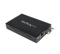 StarTech Conversor de Medios Gigabit Ethernet a Fibra Monomodo LC RJ45 40km | Enlace full o half-duplex, Dos longitudes de tramas, Instalación sencilla, Para largo alcance