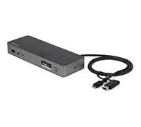 StarTech Dock Híbrido USB-C/USB-A Doble 4K, HDMI y DP, 60W, GbE, MacBook | Monitor doble 4K, Hub USB de 4 puertos 5Gbps, Red Gigabit, Audio de 3,5 mm, Compatible con Windows y macOS