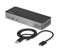 StarTech Dock USB-C/USB-A Triple 4K 60Hz para MacBook Pro/Air, 85W, GbE | Hasta 3 pantallas en MacBook M1/M2/M3, Certificado USB-IF, Red Gigabit, Ranura K y montaje