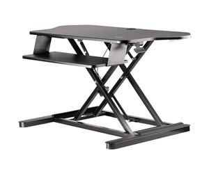 StarTech Escritorio de Pie de Esquina con Bandeja de Teclado (ARMSTSCORNR) | Para escritorios en L y cubiculos, Superficie 89x53cm, Ajuste de altura 155-585mm