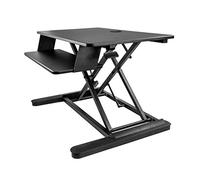 StarTech Escritorio de Pie para 2 Monitores con Bandeja Teclado (ARMSTSLG) | Muelle neumatico, Ajuste de altura 160-560mm, Superficie 89, 9x53cm, Soporta 12, 7kg
