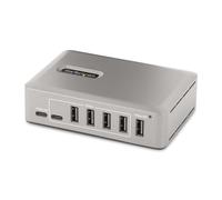 STARTECH Estación Docking 10 Puertos USB-C, 8x USB-A + 2x USB-C, Gris