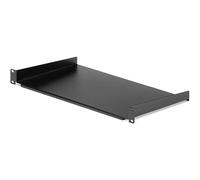 StarTech Estante Rack Voladizo Fijo 1U, 25cm, 20kg, Negro (CABSHELF1U10) | Estante en voladizo compatible con EIA/ECA-310, Incluye tuercas jaula M6 y tornillos