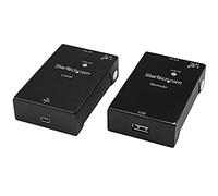 StarTech Extensor Alargador USB 2.0 de 1 Puerto por Cat5/Cat6 RJ45-50m | Para quioscos/pantallas táctiles/plóteres/impresoras 3D, Caja metálica resistente, Receptor con adaptador de 10W