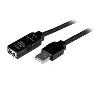 StarTech.com Cable de Extensión Alargador de 20m USB 2.0 Alta Velocidad Activo Amplificado - Macho a Hembra USB A - Negro