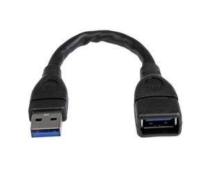 Startech Extensor USB 3.0 - USB 3.0 SuperSpeed 15cm Negro - Cable USB