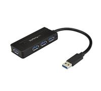 StarTech.com - Hub Concentrador USB 3.0 de 4 Puertos - Mini Ladrón USB con Adaptador de Alimentación